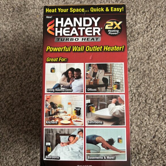 New Handy Heater TURBO HEAT Powerful 800 Wat Wall Outlet Heater Energy Efficient - Picture 4 of 4